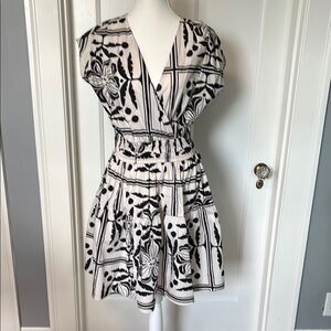 H&M Black and White Sundress with V-Neck